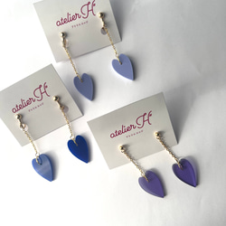 ハート×細身チェーン　ピアス　イヤリング 5枚目の画像