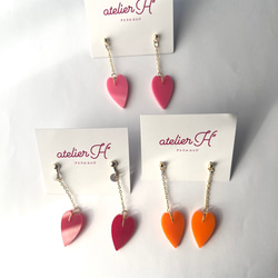 ハート×細身チェーン　ピアス　イヤリング 3枚目の画像