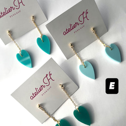 ハート×細身チェーン　ピアス　イヤリング 7枚目の画像