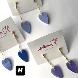 ハート×細身チェーン　ピアス　イヤリング 8枚目の画像