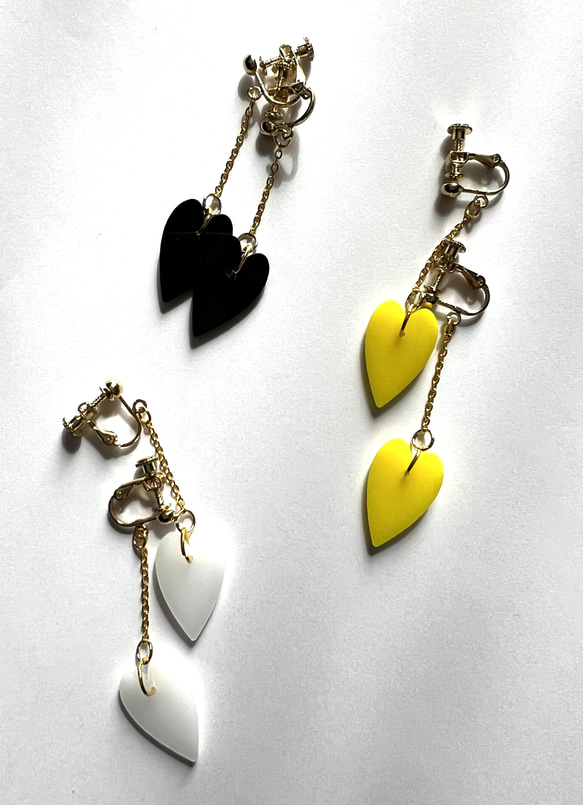 ハート×細身チェーン　ピアス　イヤリング 4枚目の画像