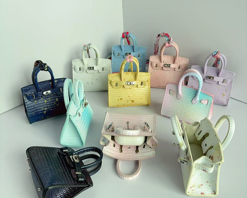Mini Bag】BJD Birkin 本革リザード柄 ミニイヤホンケース ドール