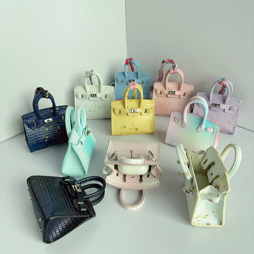 Mini Bag】BJD Birkin 本革リザード柄 ミニイヤホンケース ドール