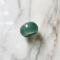R15-039］ ジェイド JADE ヒスイ 本翡翠 くりぬき リング 天然石 一点