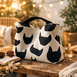 ⚮̈ミナペルホネン forest tile ライトブルー ネリオバッグ 巾着バッグ