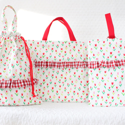 ♡ハートキルト レッスンバッグ♡入園入学 手さげかばん ハート サブ