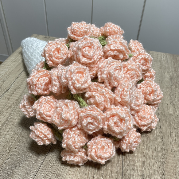 サーモンピンクの花束ブランケット ブーケブランケット フラワー
