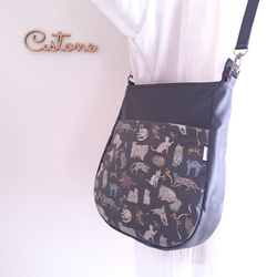 ハンドメイド リバティ 魔女子さんノワール 通勤バッグ A4ケース入る