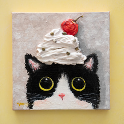 パステル原画】happy招き黒猫ちゃん ねこ パステルアート イラスト