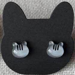 猫ニャン キラキラパープルラメ レジン ヘアピン2本セット ヘアピン