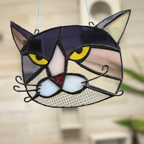 猫図鑑《猫サンキャッチャー》ステンドグラス【アラブの王子】 サン