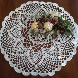 レース編み・箱ティッシュカバーコンパクトタイプ(グリーン) その他