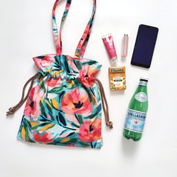 金華山巾着 ＜水色オレンジのマグノリア＞ 2Way ショルダー バッグ