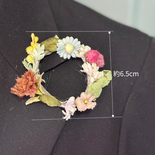 コサージュ 布 花 カーネーション ミモザ すみれ ミニリース ブローチ