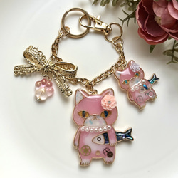 再販 レジン 螺鈿細工風の猫ちゃん アンブレラマーカー 傘・日傘 Angel