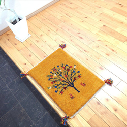 新規入荷】ペルシャ ギャッベ 玄関マット大 123x83cm ザクロの木