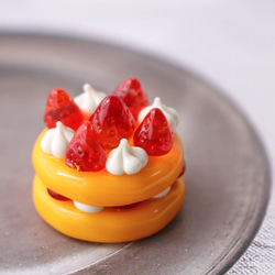 期間限定SALE＊ガラスのミニチュア和菓子・桜餅 ☆ガラスのミニチュア