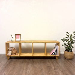 国産杉の無垢材でつくるツリー型本棚】角が丸く安心安全 ブック