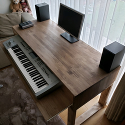 140×27 ハイカウンターテーブル アンティーク ウォールナットワックス