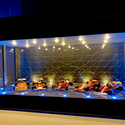 1/43展示14台可・黒大理石・2層式ディスプレーBOX/2色LED30灯