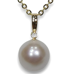 パールペンダントトップ 18金（K18）枠 南洋白蝶真珠約15.4mm×13.3mm珠