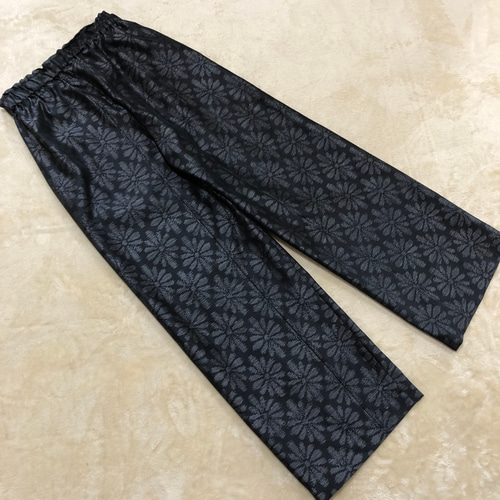 着物リメイク　ブラウス&amp;パンツセットアップ　Lサイズ　大島紬 着物リメイクワイドパンツ、ブラウス／セットアップ、大島紬、Lサイズ