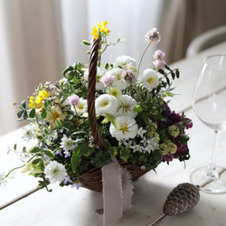 ドライフラワー♪シロタエギク・秋色紫陽花のリース リース 木の実と