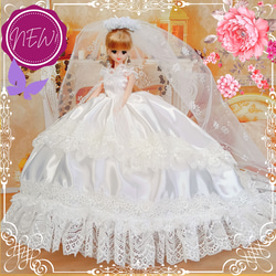 送料無料 ジェニーサイズ ワインレッドのドレス ハンドメイド ドール