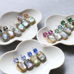 春季新品【選任一】鮑魚殼香水瓶 x 彩色水晶玻璃醫用不鏽鋼項鍊 第3張的照片