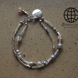 ohana bracelet - agate silver 1枚目の画像