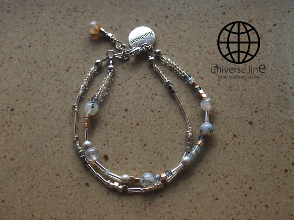 ohana bracelet - agate silver 1枚目の画像