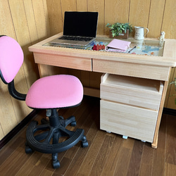 カントリー家具 デスク（学習机）椅子付2点セット 天然木パイン材