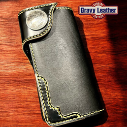 Gravy Leather ブラック パイソン×栃木レザー ライダース ロング