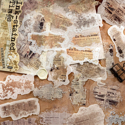 コーヒー染め風 海外デザインペーパー 20枚 tickets [AS642