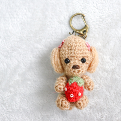 赤 バッグチャーム トイプードル あみぐるみ ✨Ru✨ Crochet Hanayuri | シルバー】もこもこバッグチャーム トイプードル あみぐるみ