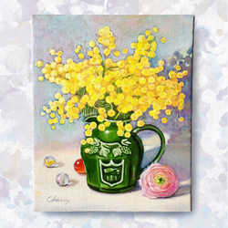 一点物】『 ラベンダー畑とハートの木 』油絵 F4号 油彩 油画 絵画