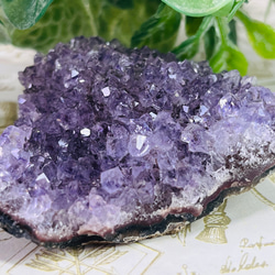 愛の守護石】レインボー アメジスト クラスター ジオード 原石 紫水晶
