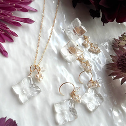 【カランコエの雫】14KGF カランコエカット水晶 アクアマリン ネックレス 10枚目の画像