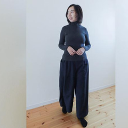 ◆お試し価格◆ワイドパンツ◆　コットンリネン・カーキ 9枚目の画像