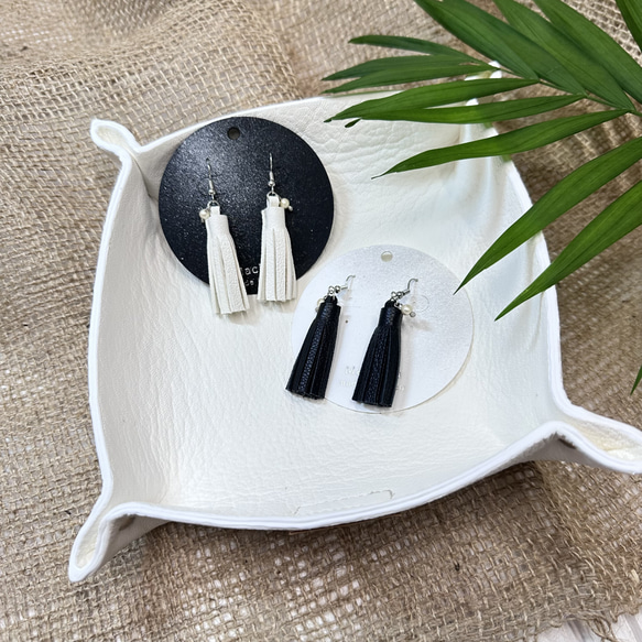 【フォーマルでもOK】鹿革フリンジピアス　イヤリング変更可 7枚目の画像