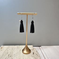 【フォーマルでもOK】鹿革フリンジピアス　イヤリング変更可 8枚目の画像