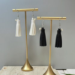 【フォーマルでもOK】鹿革フリンジピアス　イヤリング変更可 9枚目の画像