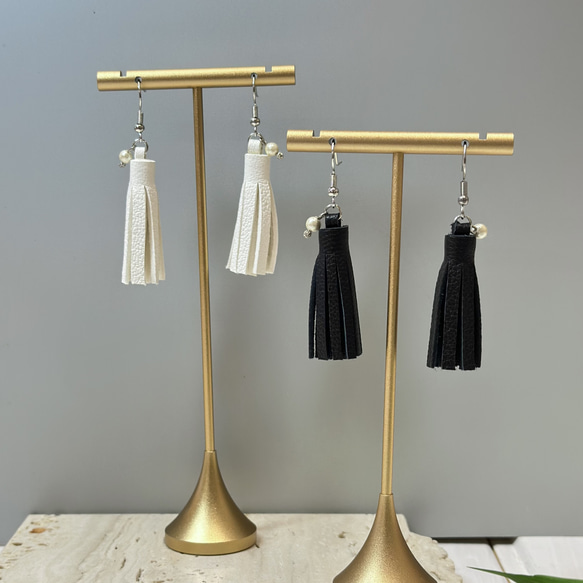 【フォーマルでもOK】鹿革フリンジピアス　イヤリング変更可 9枚目の画像