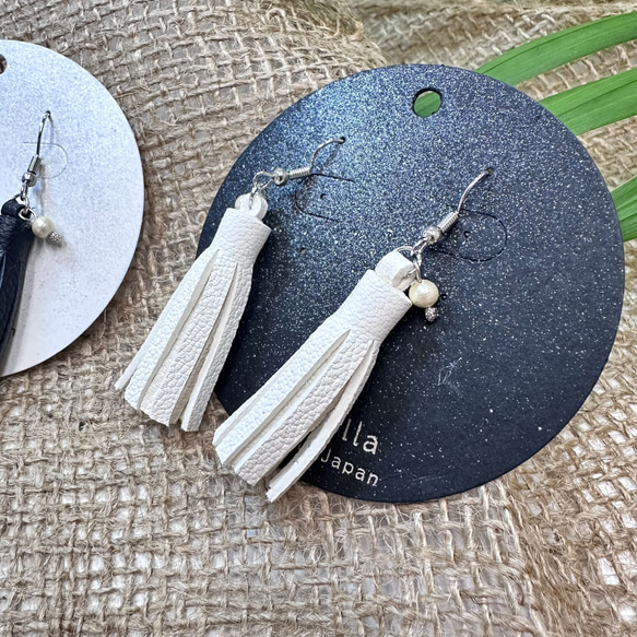 【フォーマルでもOK】鹿革フリンジピアス　イヤリング変更可 10枚目の画像