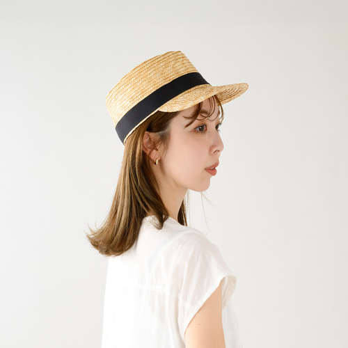 マチュアーハ　麦わら帽子　黒リボン マチュアーハ 麦わら帽子 黒リボン マチュアーハ 麦わら帽子 ブラック