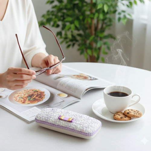 刺繍リボンの母の日限定割引セミオーダーメイド メガネケース〈ギフト