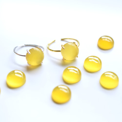 春季新品【低過敏性】含羞草黃玉髓銀/醫用不銹鋼（戒指） 第3張的照片