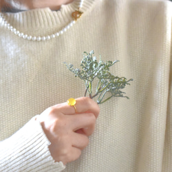 春季新品【低過敏性】含羞草黃玉髓銀/醫用不銹鋼（戒指） 第13張的照片