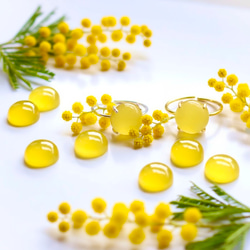 春季新品【低過敏性】含羞草黃玉髓銀/醫用不銹鋼（戒指） 第2張的照片