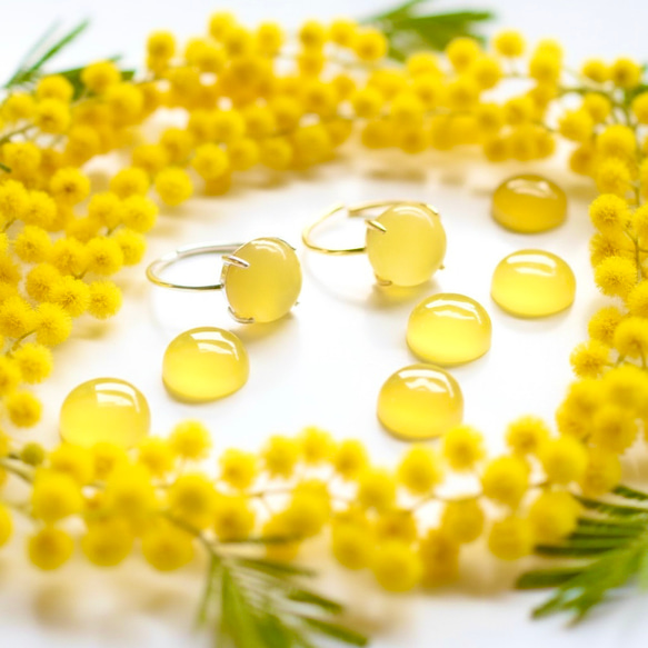 春季新品【低過敏性】含羞草黃玉髓銀/醫用不銹鋼（戒指） 第9張的照片